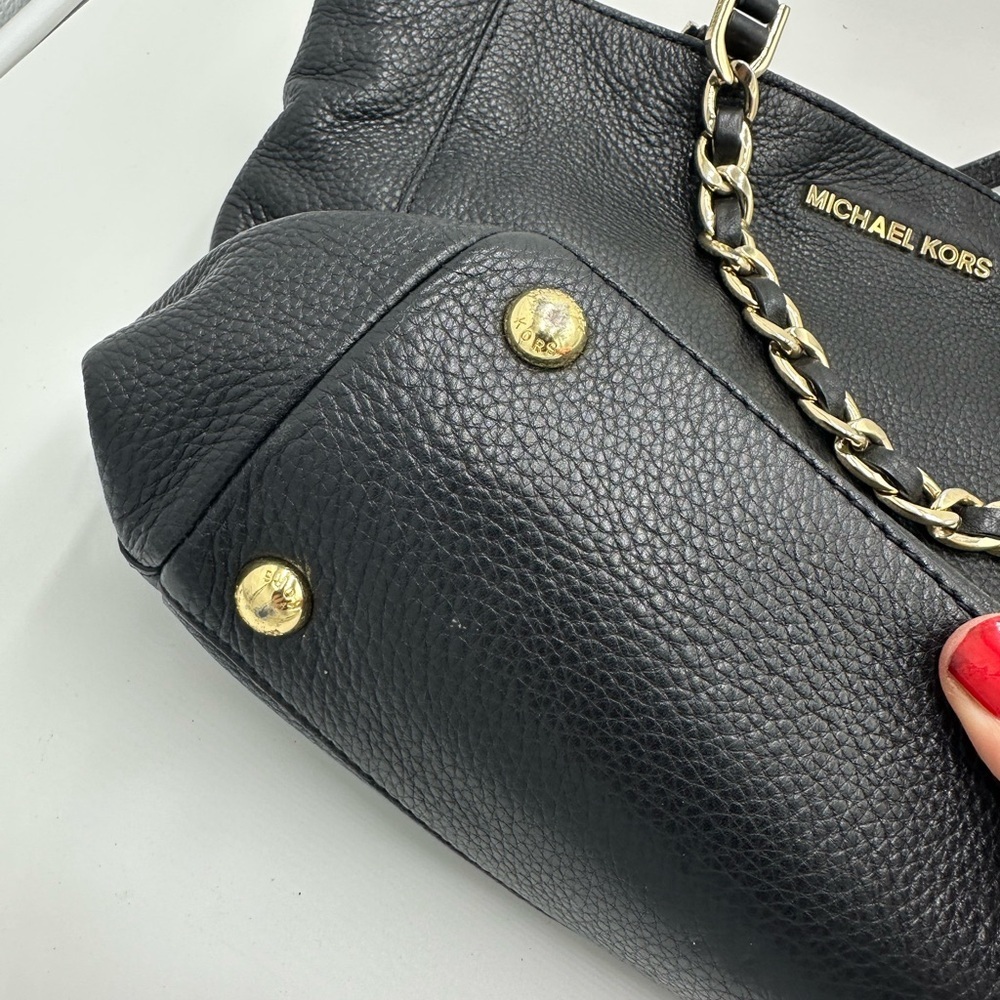 Michael Kors Black Tote with Gold Chain - Picture 3 of 9